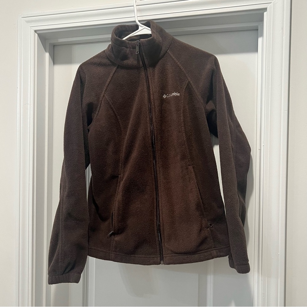 Columbia Women's Medium Warm Full Zip Brown Fleece Jacket with Pockets